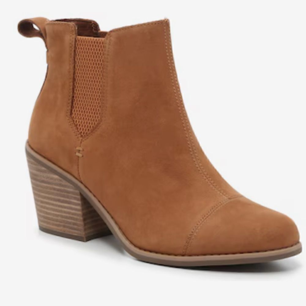 TOMS Everly Chelsea Boot Tan Oiled Nubuck Tan Size 9.5 NWOB